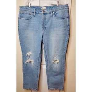 Womens Madewell The Perfect Vintage Distressed Jeans W Magic Pockets 20W Cropped